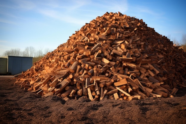 Photo large pile of chopped firewood outdoor