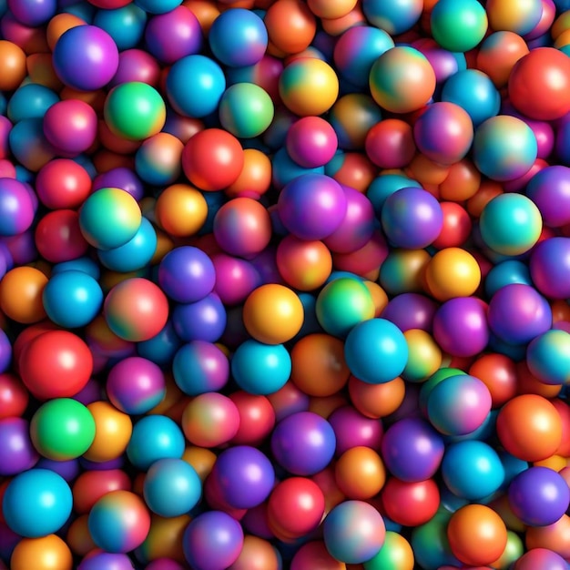 a large pile of colorful balls with one that says  colorful