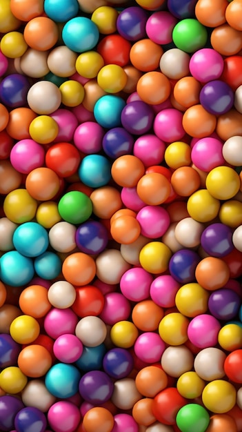 A large pile of colorful plastic balls