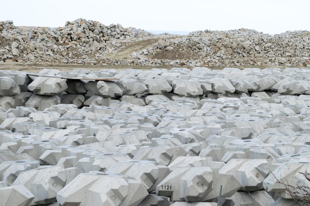 A large pile of rocks with the number 948 on it