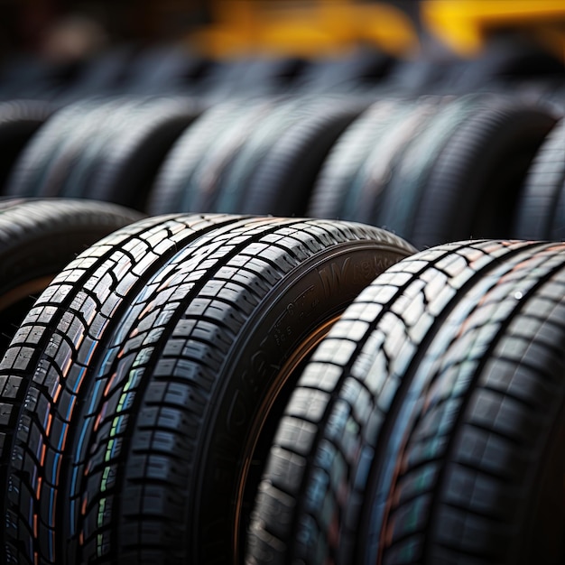 Photo a large pile of tires with the word  all  on them