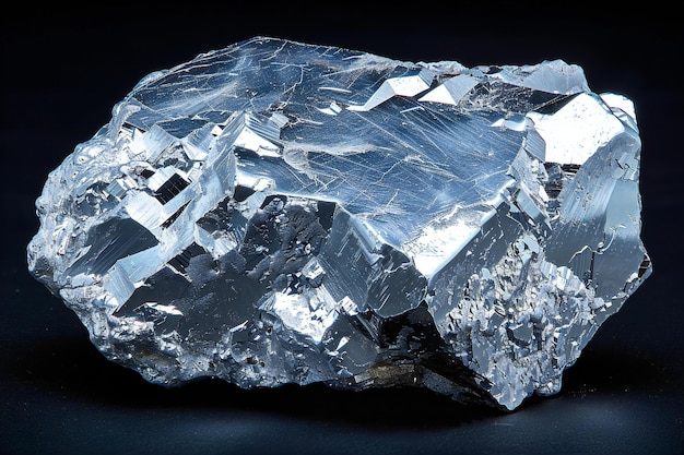 Photo a large quartz stone is on a black background