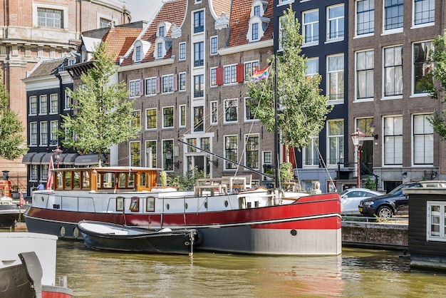 Large recreational ship in the waters of a European city