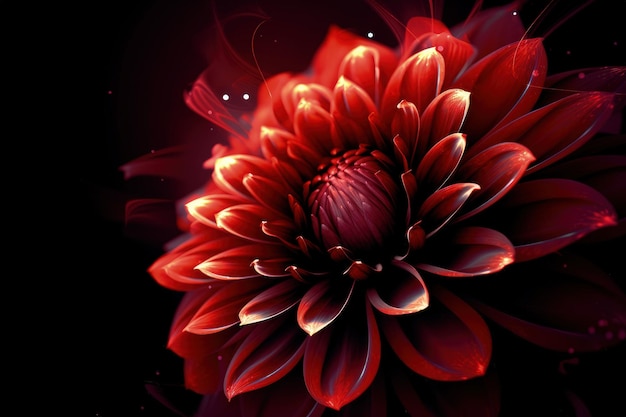 A large red flower on a black background generative AI