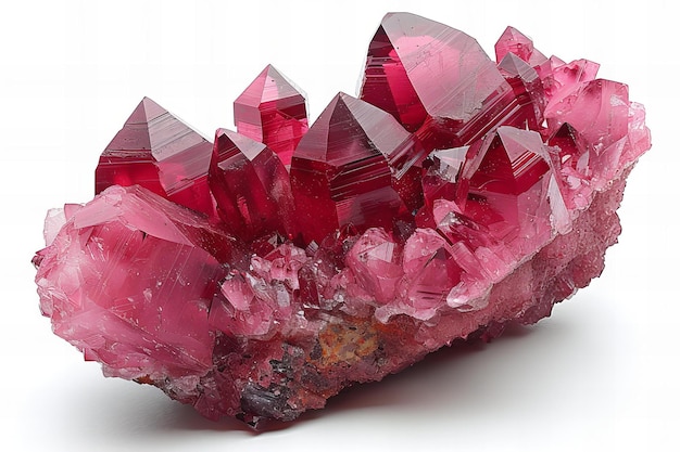 a large red quartz stone with a purple center