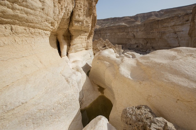 Large rocky canyon in the Judean Desert. Israel