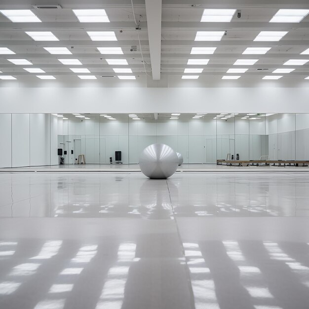 Photo a large room with a large ball on the floor