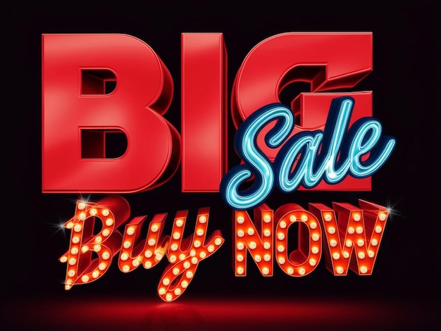 Photo a large sale sign that says big sale now