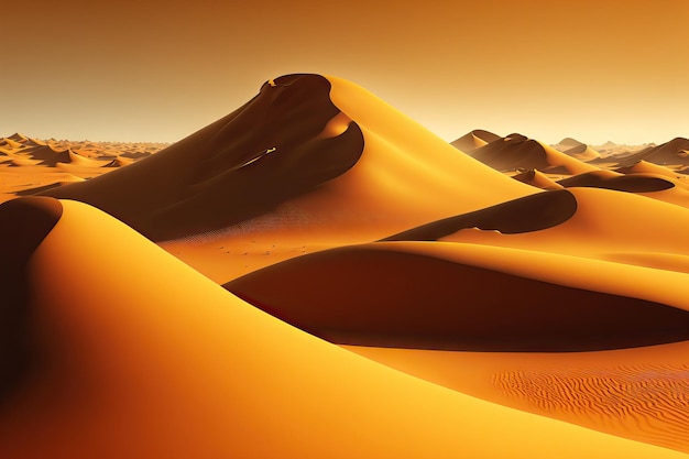 Large sand dune in the Sahara desert environment