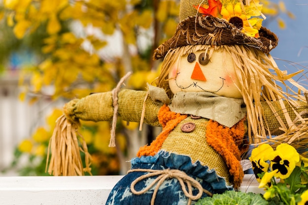 Large scarecrow handmade for Halloween.