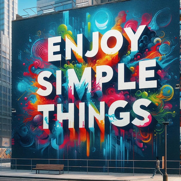 a large sign that says enjoy things on it