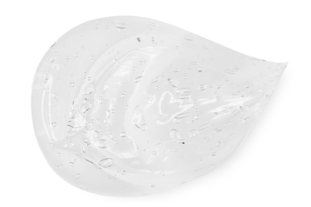 A large smear or drop of a transparent gel serum On an empty transparent background