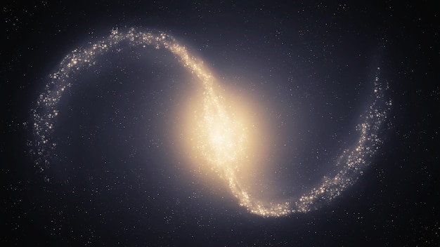 Large spiral galaxy in deep space Bright galaxy on a black background Supernova explosion