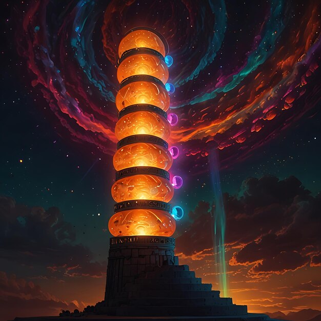 Photo a large spiral tower with the words quot spiral quot on it