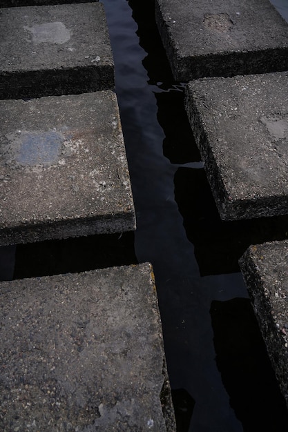 large square concrete bridge slabs