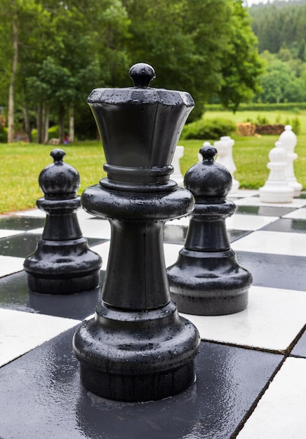 Large street chess with figures