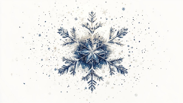 A Large Stylized Snowflake with Intricate Geometric Patterns