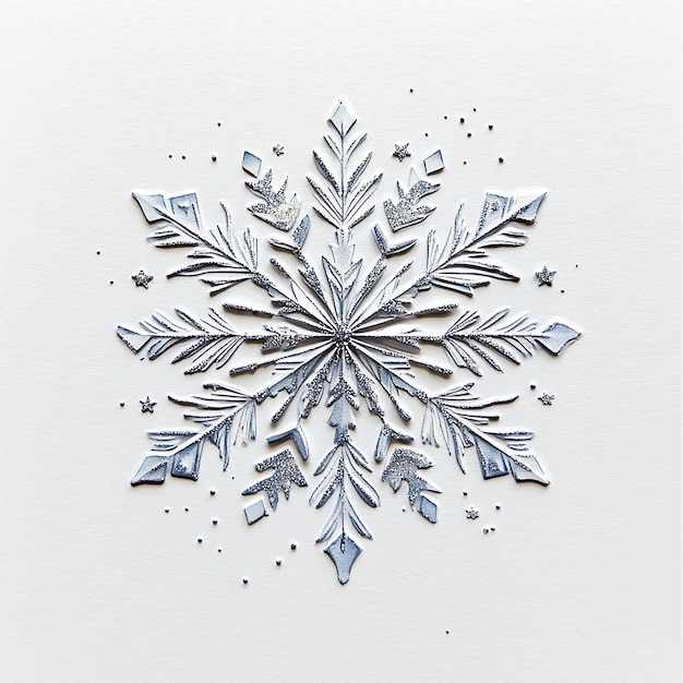 A Large Stylized Snowflake with Intricate Geometric Patterns