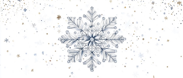 A Large Stylized Snowflake with Intricate Geometric Patterns