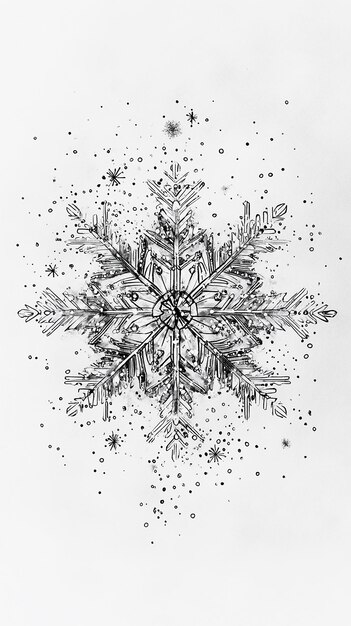 A Large Stylized Snowflake with Intricate Geometric Patterns