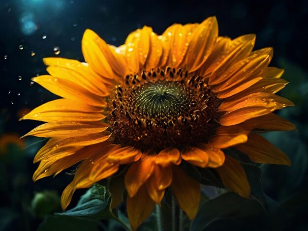 Large sunflower with spray