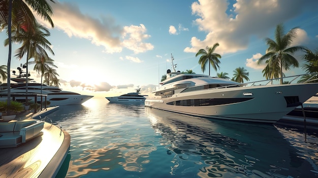 Large White Boat Floating on Body of Water