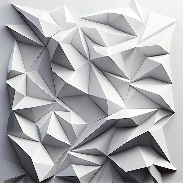 A large white origami design on a wall