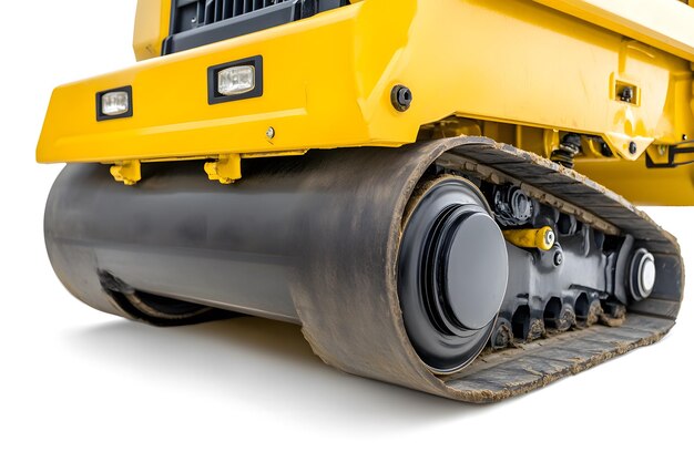 Photo a large yellow bulldozer is shown on a white background