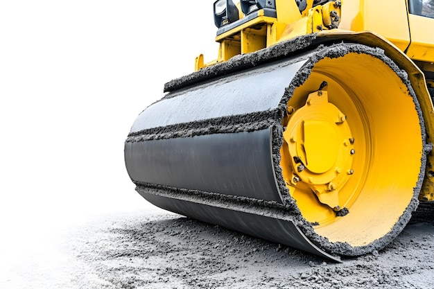 Photo a large yellow bulldozer is sitting on the ground