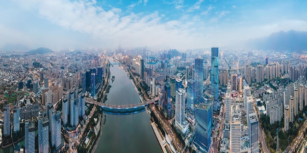 Largeformat aerial photography of Fuzhou city night scene