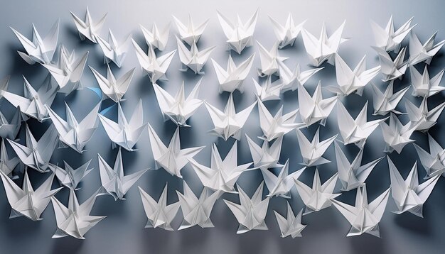 a largescale art installation using thousands of origami peace cranes symbolizing community peace