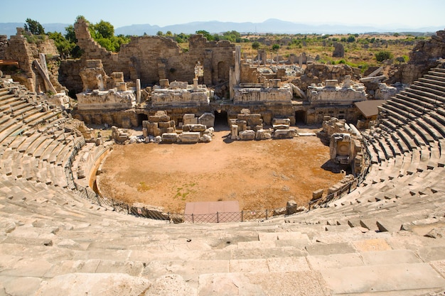 The largest amphitheater in Turkey is the main street of the ancient city