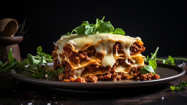 Lasagne bolognese on table