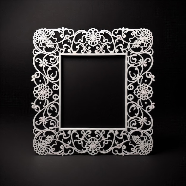 Photo laser cut floral decorative photo frame image