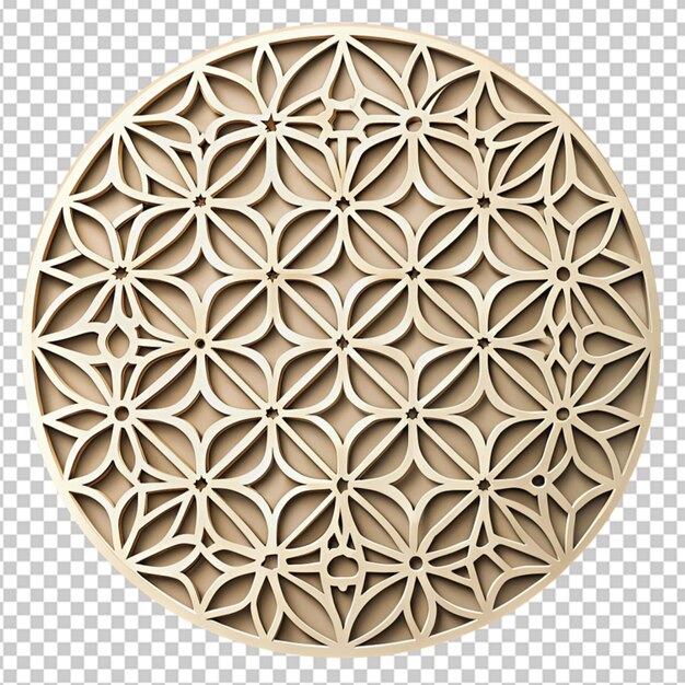 Photo laser cut template circular panel pattern for diy laser cutting on transparent background