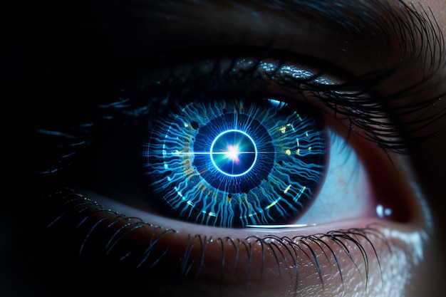 Laser projection on the human eye optical vision correction of the human eye with laser