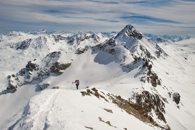 Last uphill stretch to reach the top of the mountain