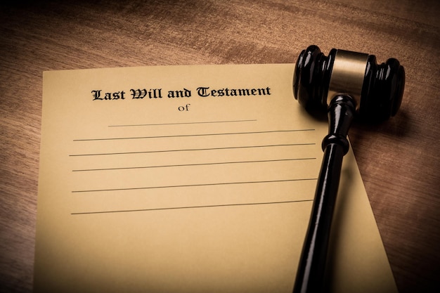 Last Will And Testament Document On Desk