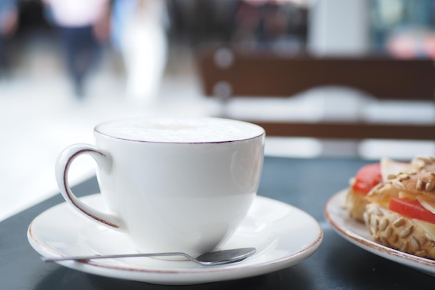 Late coffee on cafe table