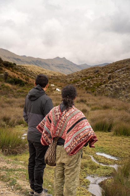 Latino male travelers admiring the scenery