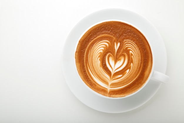 latte art Isolated on white background