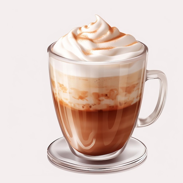 Latte Isolated on Transparent Background