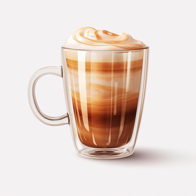 Latte Isolated on Transparent Background