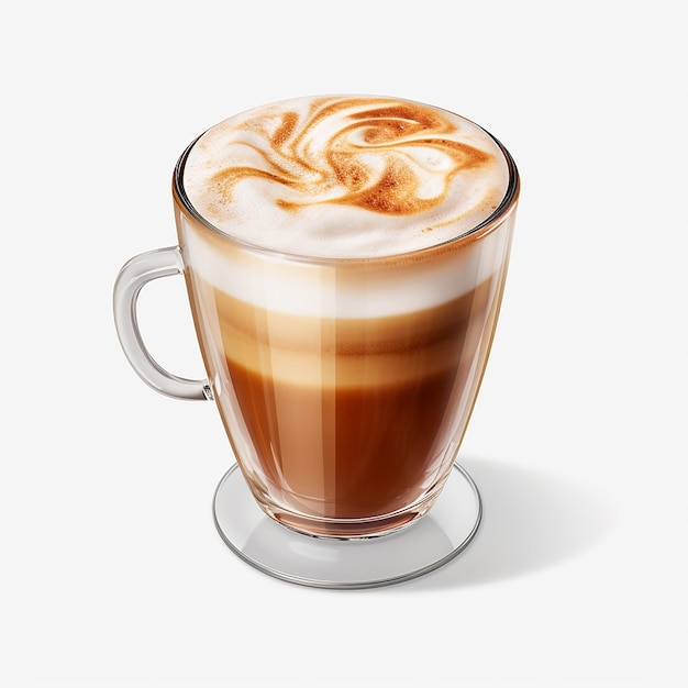 Latte Isolated on Transparent Background