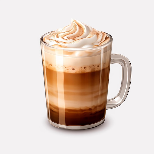 Latte Isolated on Transparent Background