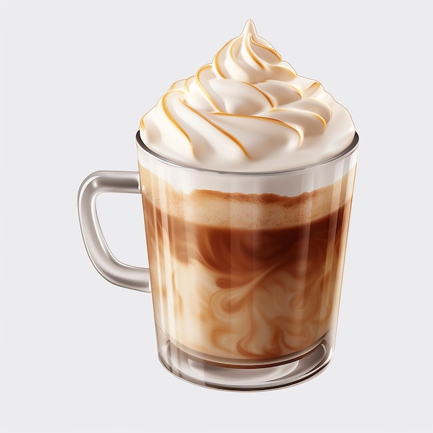 Latte Isolated on Transparent Background