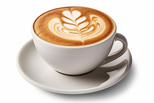 Latte with Heart Design Clipping Path Included Created with Generative AI Tools