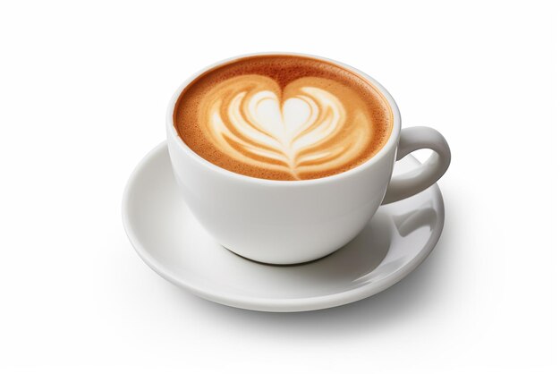 Latte with Heart Design Clipping Path Included Created with Generative AI Tools