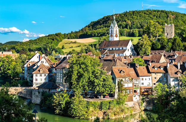 Laufenburg, a border town at the Rhine River in Switzerland