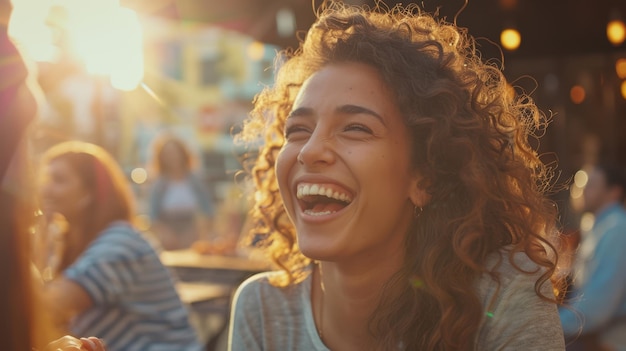 The laughing young woman